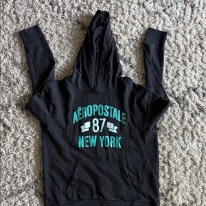 Aeropostale Black Hoodie with Teal Accent